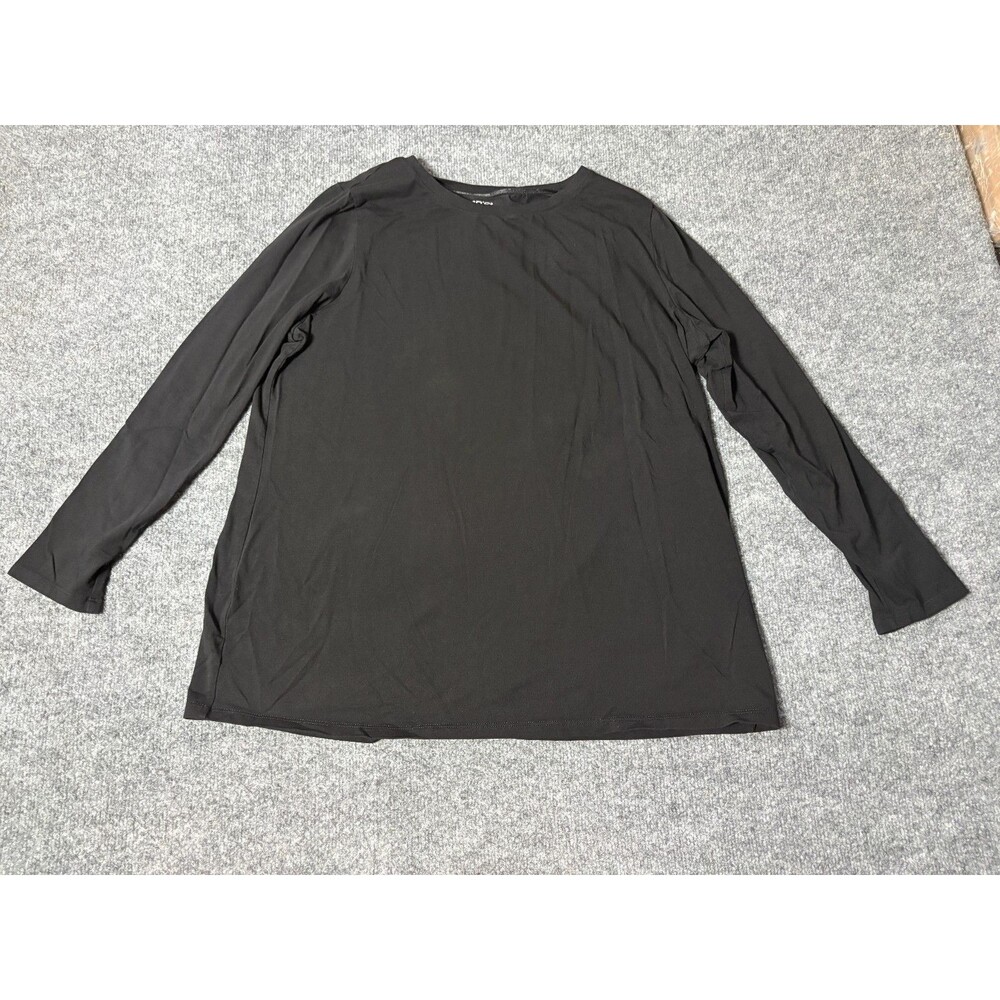 Chicos Top Shirt Womens Chico Size 3 US XL Black Long Sleeve Blouse